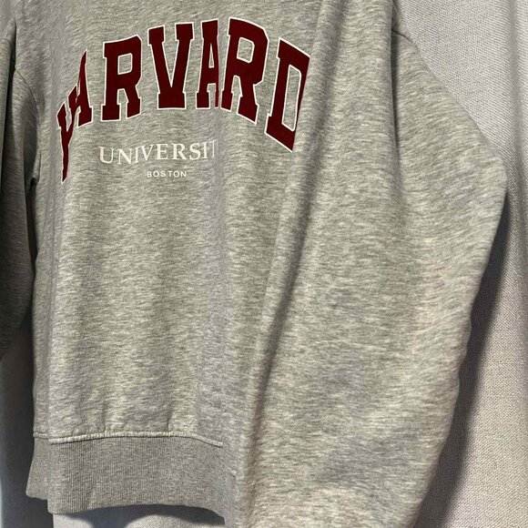 H & M Grey Harvard University Sweatshirt Crimson Harvard Logo Size M - Picture 3 of 6